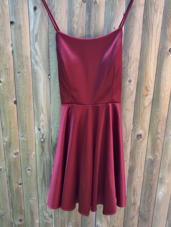 Dresses & Skirts - Spaghetti Strap Burgundy Fit-and-Flare Dress